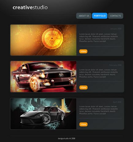 Начертайте шаблон за сайта на Creative Studio (Creative) Начертайте шаблон за сайта на Creative Studio
