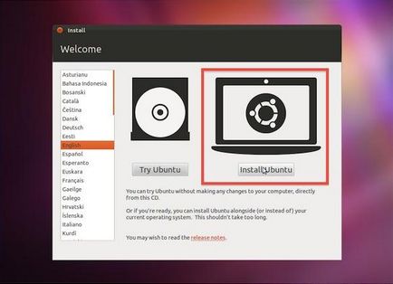 Създаване на стартиращ диск и да инсталирате от USB диск убунту а (Ubuntu инсталирате от USB диск, за да инсталирате Ubuntu инсталиране на Ubuntu от флаш флаш устройство в) Създаване на стартиращ диск и инсталиране на Ubuntu от флаш