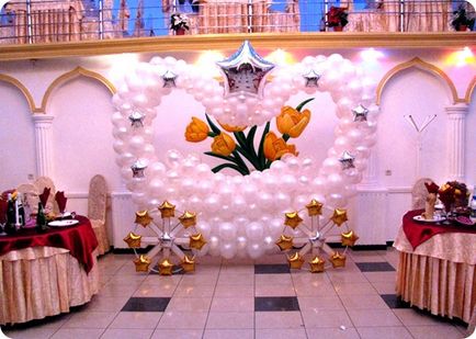 Сватбена декорация на залата с ръце