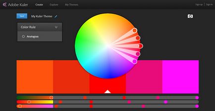 Adobe Kuler - онлайн цветови схеми дизайнерски