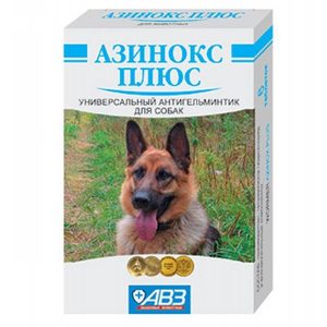 Azinoks плюс за кучета и основните свойства на назначаването, инструкции за употреба