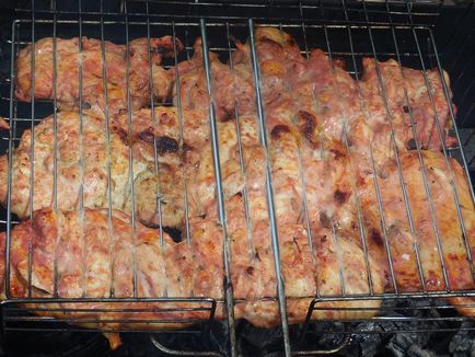 Барбекю пиле на скара - вкусни и сочни шишчета от пилешко в доматен сос - стъпка по стъпка рецепти снимки