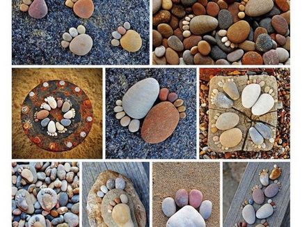 Какво може да бъде направено от морски камъни и речни камъчета идеи за интериор и градина парцел