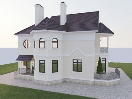 Дизайнът на фасадата на частна къща снимка, опции за декор, сграда портал