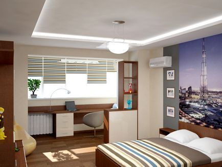 Проектиране на спалня с балкон в апартамент - възможности Фото