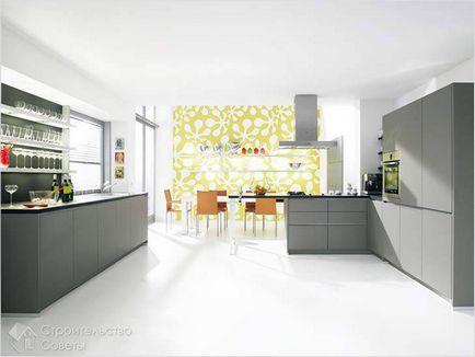 Дизайнът на стените в кухнята - дизайнерски идеи кухненски стени (снимка)