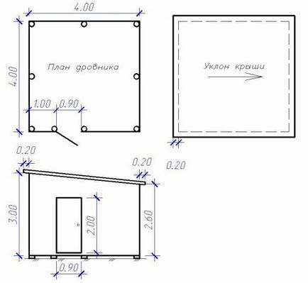 Навес за дърва в страната със своите ръце снимки, чертежи, изглед