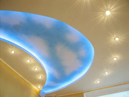 Фото дизайн на тавана във вида апартамента, стилови направления и използвани довършителни материали