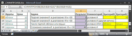 SUMPRODUCT () функция - добавяне и преброяване с множество условия в MS Excel - съвместим с