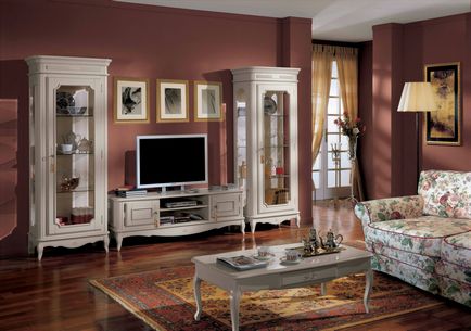 Интериорът на всекидневната в класически стил, красив модерен дизайн на стаята