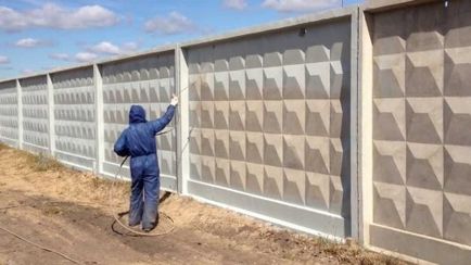 Какво боя за боядисване на бетон ограда с ръцете си какви материали са необходими, за видовете мастила и
