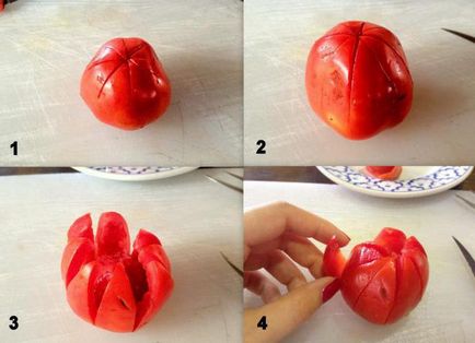 Как да си направим домати розетка или друго цвете