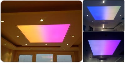 Как да си направим светлинен таван, който не е полупрозрачни източници на светлина