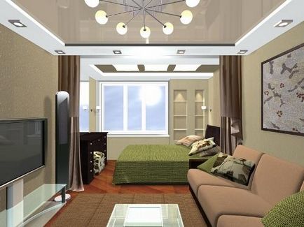 Как да съчетаем хол и спалня интериорни снимки стаи комбиниран дизайн