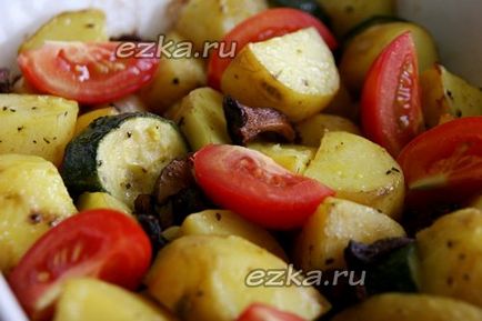 Картофи с гъби в рецептата на фурна със снимка