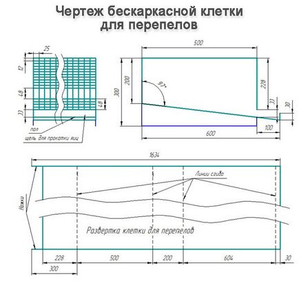 Клетки за пъдпъдъци собствените си ръце чертежи, диаграми, съвети