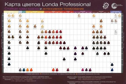 Paint Londa номера Professional на цветовите палитри - снимки и коментари