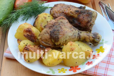 Пиле с картофи в дупката в multivarka