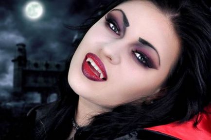 Vampire грим за събиране на Хелоуин необичайни изображения за момичета