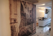 Фототапети на стената в интериора, които да изберете за кухнята, видовете нетъкани, рисунки и панели