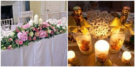 Осъществяване на младоженци масата - правила за декориране на идеи и възможности за декор, майстор-клас с Photo &