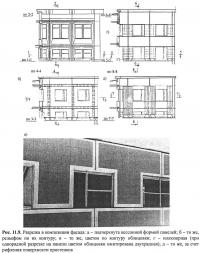 Разполага с архитектурната композиция на многофамилни жилищни сгради (сгради жилищни сгради)
