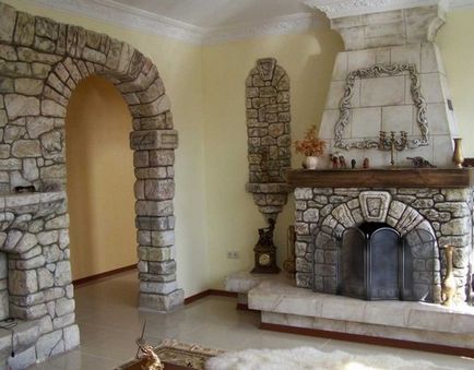 Довършителни арки с декоративен камък снимка, къща мечта