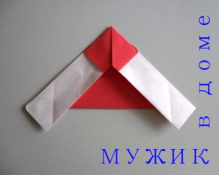 Рана Дядо Коледа от хартията с ръцете си (оригами)
