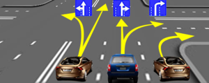 Коригирайте ляв завой на кръстовище в коя лента да завие наляво, като се вземат предвид правилата на пътя
