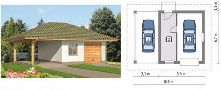 Проекти гаражи на пяна блокове на един (1), два (2) на машината - готов Типични примери гараж