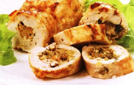 Рецепти Пиле ролки с гъби и сирене, избор на тайни