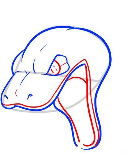 змия Рисуване главата