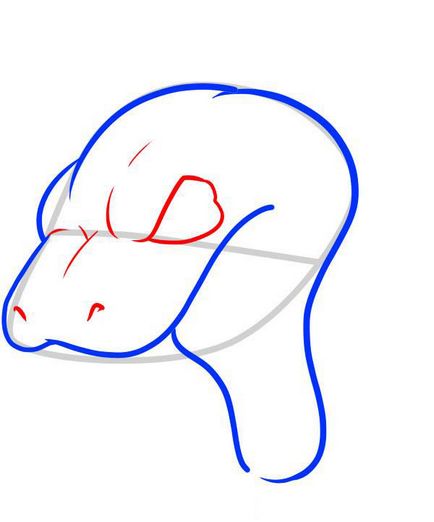 Рисуване змия главата