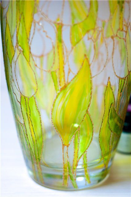 Рисувано стъкло ваза стъклопис бои - Справедливи Masters - ръчна изработка, ръчно изработени