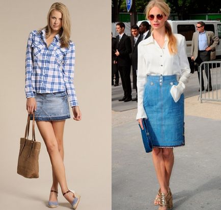 От какво да се носят дънкови пола - изберете обувки и блуза