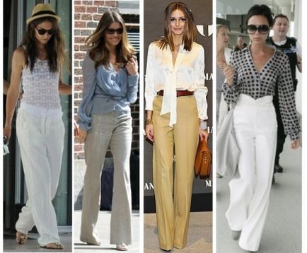 От какво да се носят широки панталони бельо и интересни дизайнерски решения