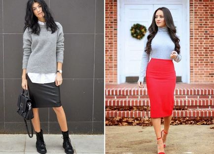 От какво да се носят молив полата 2018 мода снимка примери изображения