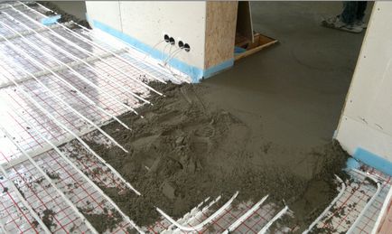 Дебелината на замазката на подово отопление вода - каквото трябва да бъде