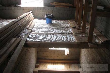 Затопляне penoizol попълнете стените, тавана и покрива