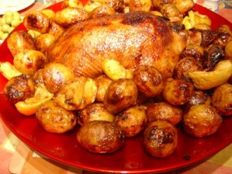 Duck печени картофи с рецепта