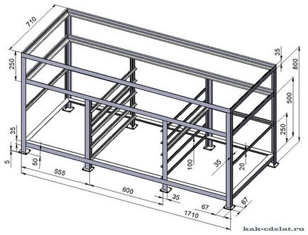 Workbench за гаражни видове дизайн, как да се направи метални изделия метални самия работен плот,