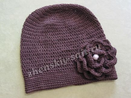 Дамски шапки плетене на една кука плетене на една кука цвете шапка - схема и стъпка по стъпка описание със снимки