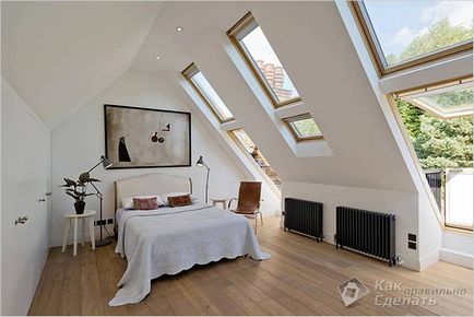 Дизайн таванско помещение в частна къща - таванско помещение преобразуване на частна къща снимка