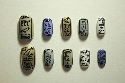 Йероглифи върху ноктите прост знак или магически сюжетни