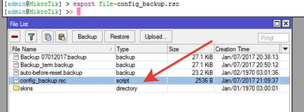 Що се отнася до запазване на конфигурацията Mikrotik