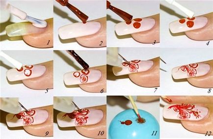 Красиви рисунки по иглата, ноктите и нокътните (лак) Красиви рисунки по ноктите и нокти иглата