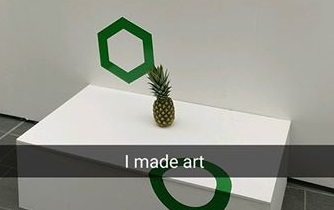 Човекът във вица, останали в изложба на съвременно изкуство ананас