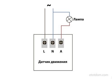 Свързване на сензор за движение верига и етап (сензор) Свързване на сензор за движение верига и стъпка