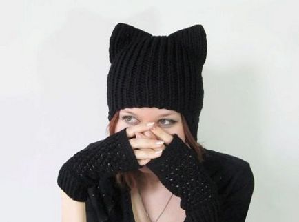 Шапка с котешки уши (82 снимки) Зимни мода норка кожена шапка с уши путка