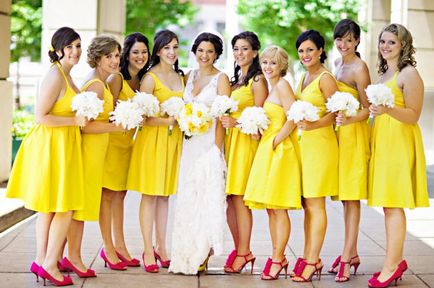 Сватба в жълто - най-модерния комбинацията